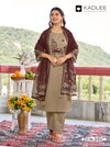 Deeva By Kadlee Sali Cotton Thread Work Top With Bottom Dupatta